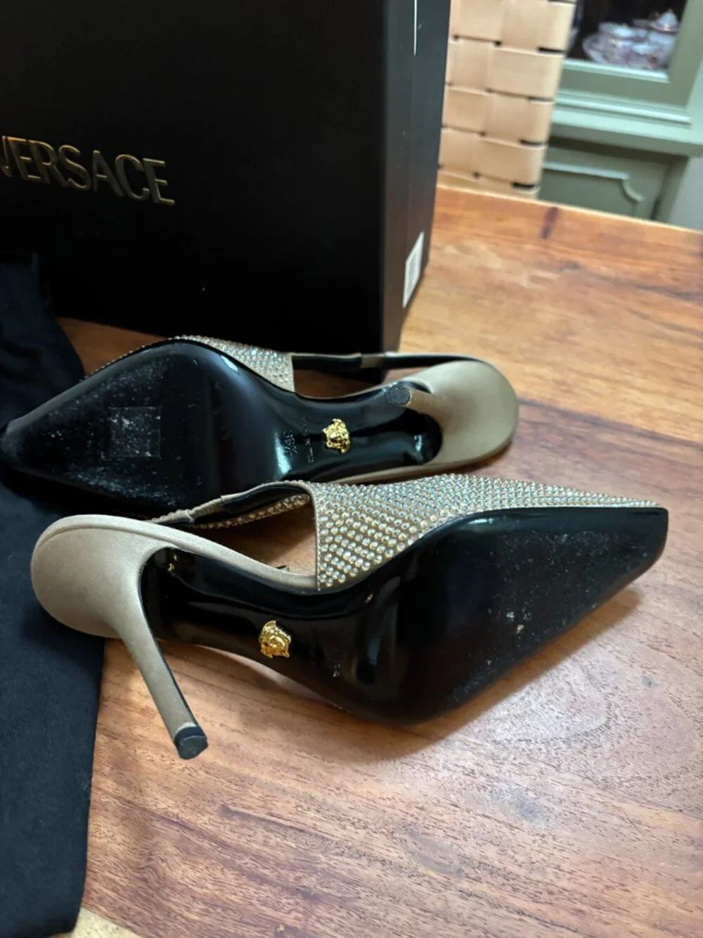 Versace Gold Sparkely Heels
